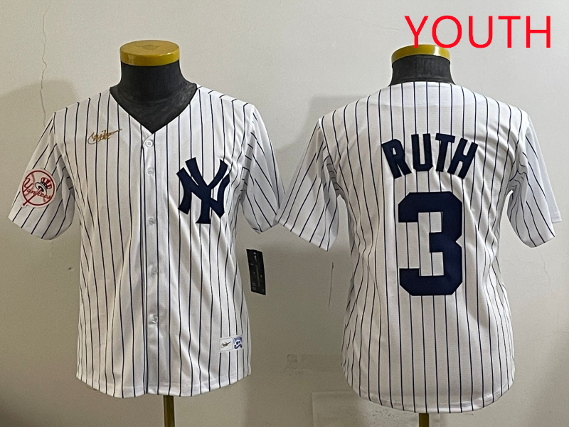 Youth New York Yankees 3 Ruth White 2025 Nike MLB jersey style 30